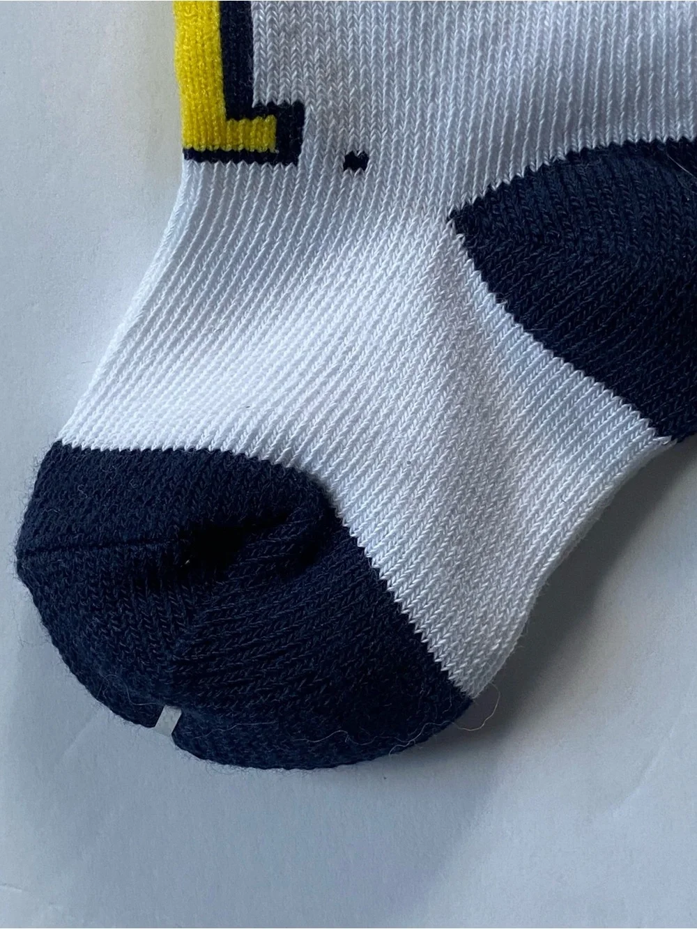 Trinity College Baby Socks 3-6 Months New Bantams Logo “T” Yellow Blue NWT